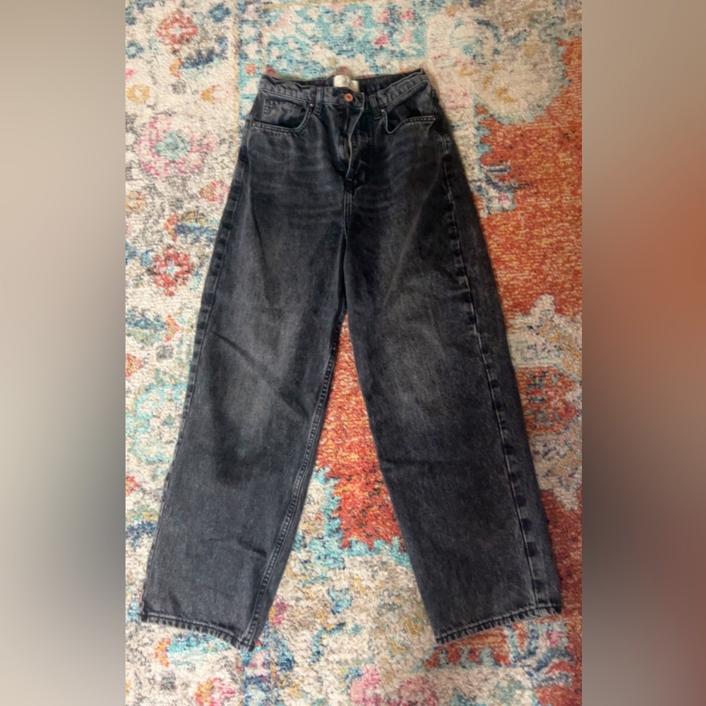 Black straight jeans - free people